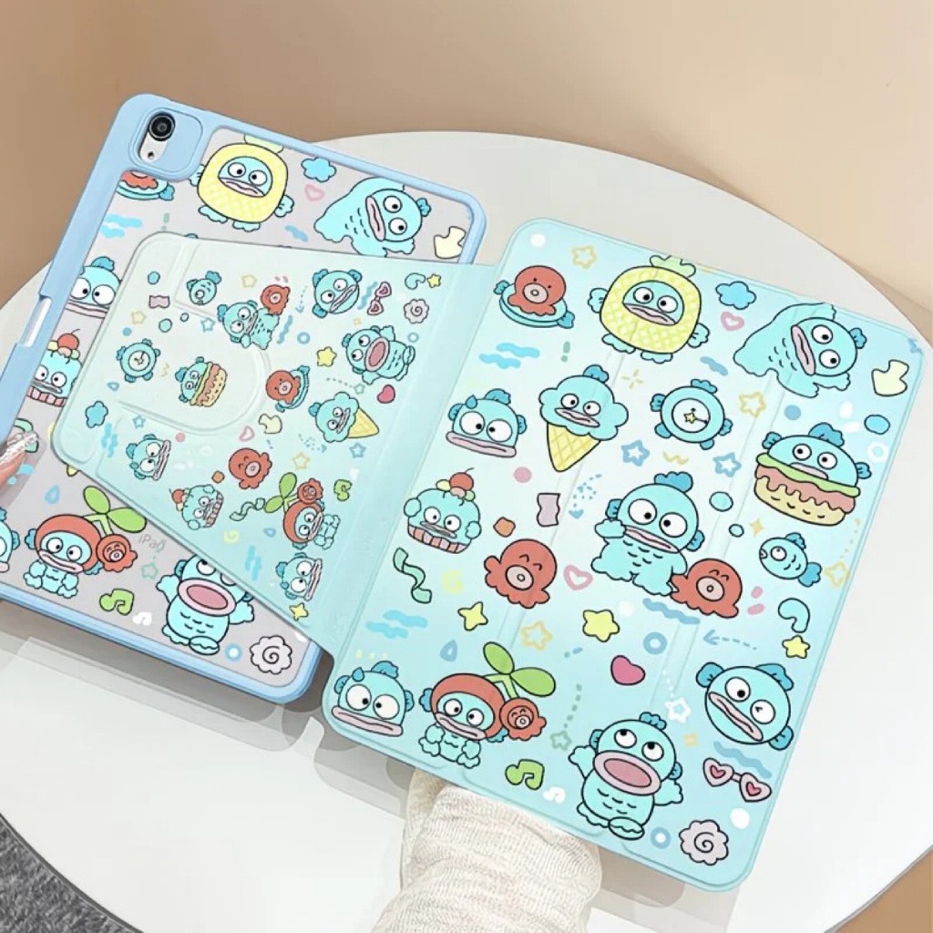 ส่งใน 24 ชม เคสไอแพด Air7 Gen11 ปลาขี้เหร่ แฮนตัน หมุนได้ 360° iPad Gen10 Gen9 Air6 mini7 Pro12.9