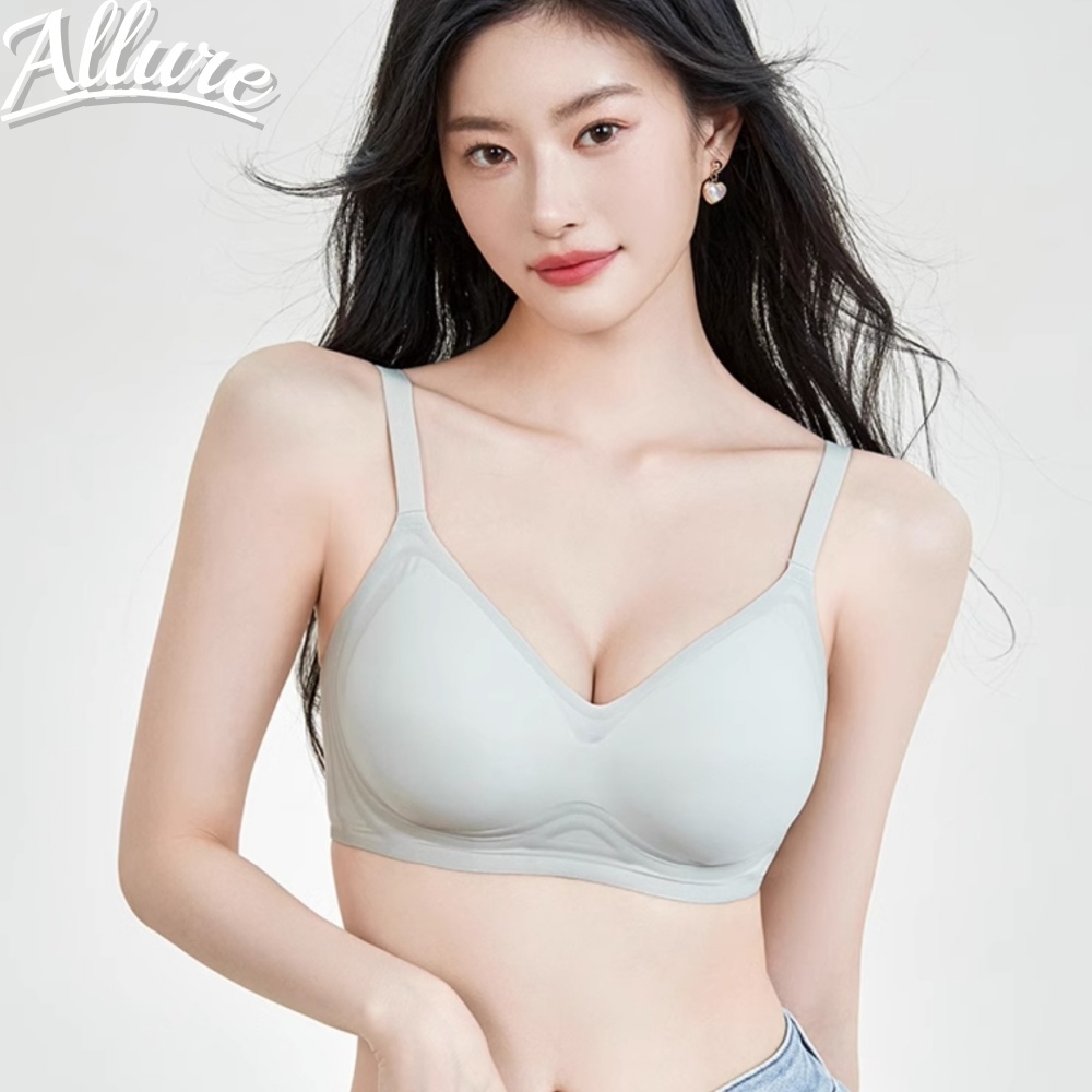 ALLURE เสื้อชั้นในแบบไร้ตะเข็บสำหรับหน้าอกเล็ก ดันทรงและพยุง ไม่มีห่วงเหล็ก พยุงนุ่ม และเสริมหน้าอกด้านข้าง