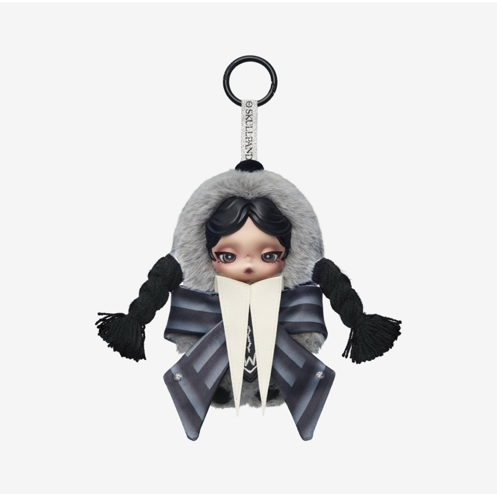(พร้อมส่งจากไทย🇹🇭)พวงกุญแจ SKULLPANDA x Wednesday Plush (Nevermore Academy Uniform Version)