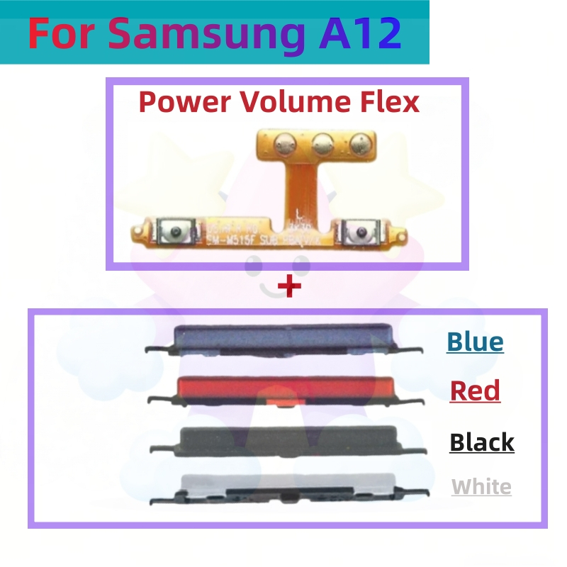 สำหรับ Samsung Galaxy A12 ระดับเสียงเพิ่มและลดปุ่มทางเลือกที่ยืดหยุ่น