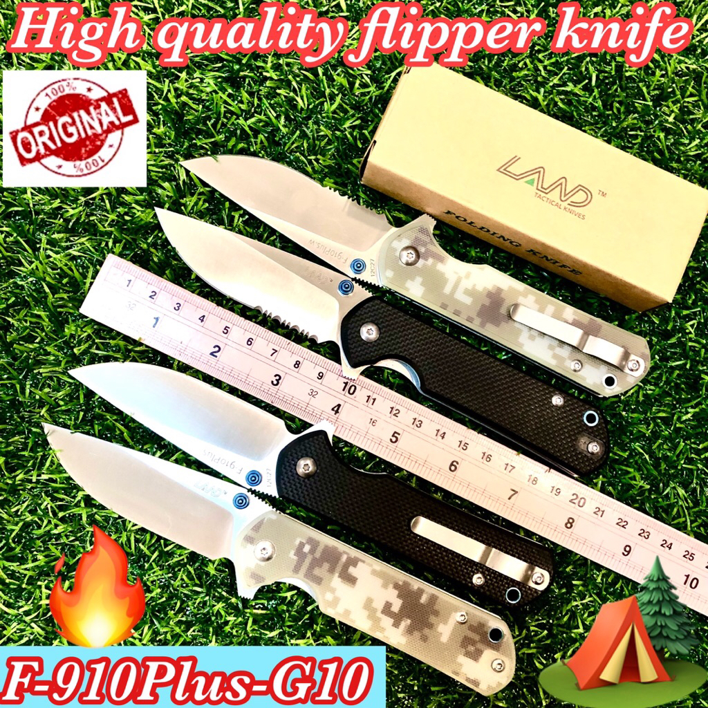 High quality flipper knife Land F-910Plus-G10 for collection and use camping 🏕️