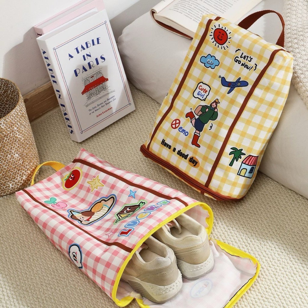 เซ็ตกระเป๋าจัดระเบียบเดินทาง 5 ชิ้น Travel Organizer Bag Set ลายน้องหมาสีชมพู น่ารักสดใส กระเป๋าเดินทาง พร้อมส่งในไทย ราคา ถูกที่สุด ดีลบีเคเค แกลเลอรีภาพที่ 7