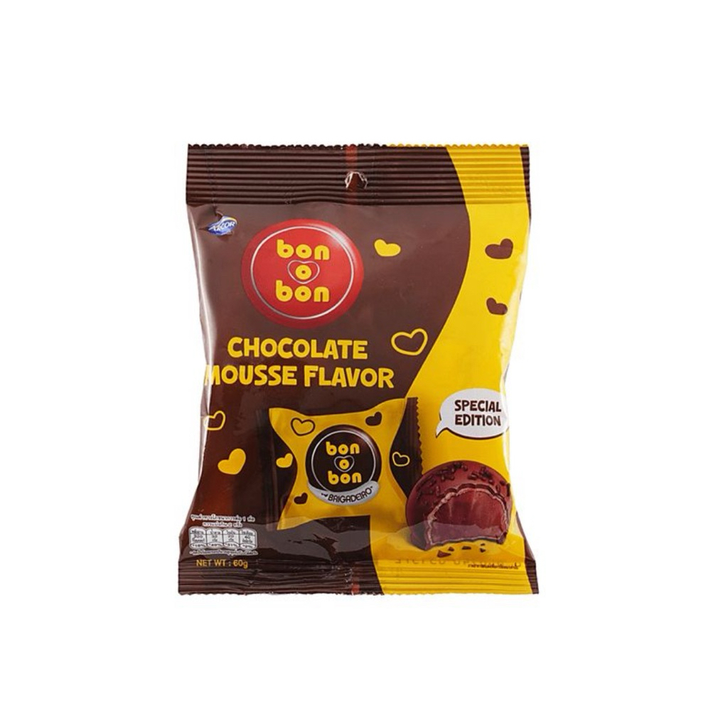 บอนโอบอนช็อกโกแลตมูสถุง 60 ก. Bon o Bon Chocolate Mousse