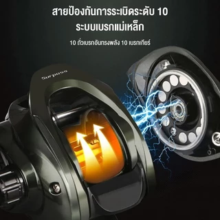 ต่ำสุดใหม่🔥 รอกหยดน้ำ รอกเบสหยดน้ำ รอกหยดนํ้า แรงลาก 50 กก. ฟูลเมทัลแถมคันเบ็ด 18+1BB 7.2:1 น้ำจืด เก็บพักลึก