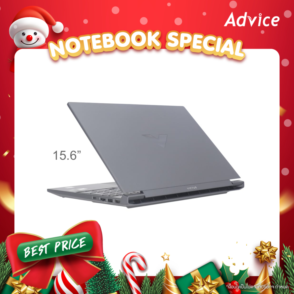 HP Notebook (โน๊ตบุ๊ค) Victus 15-fb3087AX (Mica Silver) - A0169333