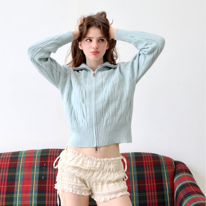 JARINYA (S-M) เสื้อสเวตเตอร์ผ้าหนานุ่มใส่สบาย 2 ซิป (T1015) - 3