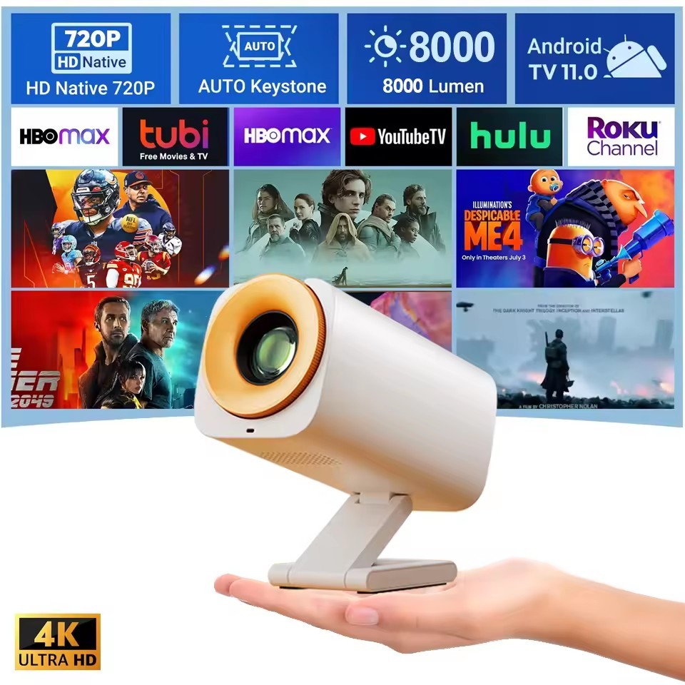 V16 โปรเจคเตอร์ android 12 projector projector android box WiFi 6 และบลูทูธ 5.2 ขนาดมินิ มาพร้อมแอป 