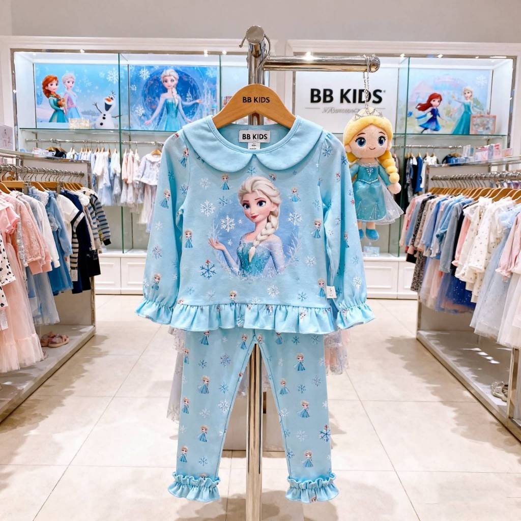 พร้อมส่งจากไทย BB kids💕 ชุดนอนเด็กลายเจ้าหญิงน่ารัก ราคาถูก คุณภาพดี ⭐️