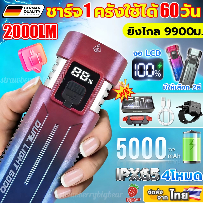 ✨พร้อมส่ง✨LED ไฟจักรยาน 4โหมด IPX65 กันน้ำ อัพเกรด5000LM สว่างเป็นพิเศษ ซูมได้ ติดตั้งง่าย พร้ไฟท้าย+USB ใช้งานยาวนาน