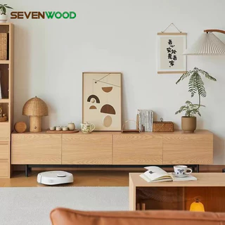 SEVENWOOD ชั้นวางทีวี โต๊ะวางทีวี ตู้วางทีวี ความจุขนาด แบบทันสมัย ดีไซน์สวยงาม สำหรับห้องนั่งเล่นและห้องรับแขก