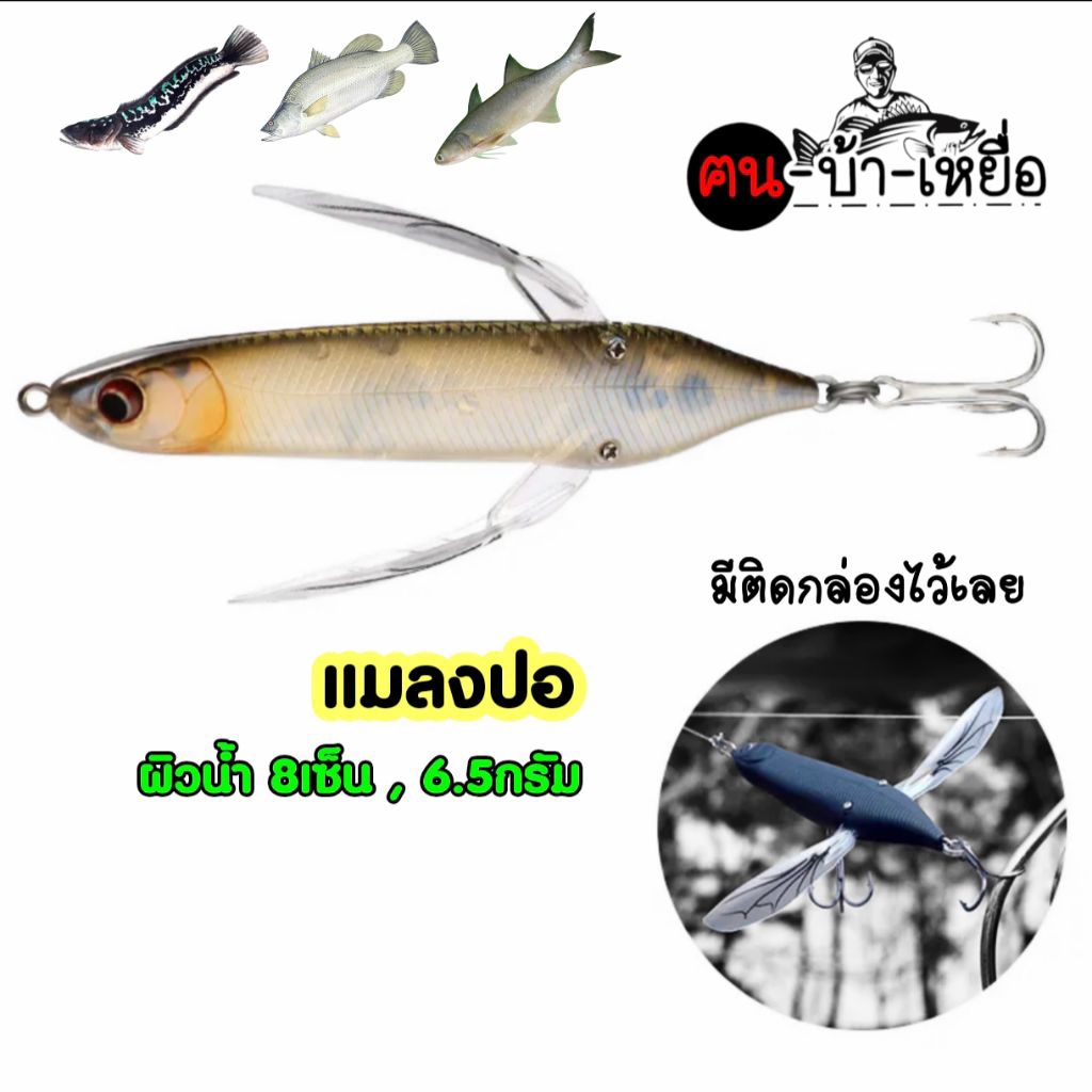 เหยื่อแมลงปอ เหยื่อปลอม เพนซิล ผิวน้ำ