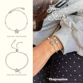 กำไลข้อมือ Inner Star Tennis Bracelet สายรูดปรับระดับ (ใส่ได้ตั้งแต่ข้อมือ 11.5 - 19 cm) The Green Box