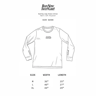 RUN NOW BEER LATER "CLASSIC" Running Shirt Long Sleeve