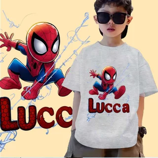 ลายSpider Man🕸 J-1424-SHORT เสื้อยืดเด็กแขนสั้น ผ้านิ่มๆใส่สบาย ใส่ได้ทั้ง ญ/ช ลายมาใหม่เยอะมาก