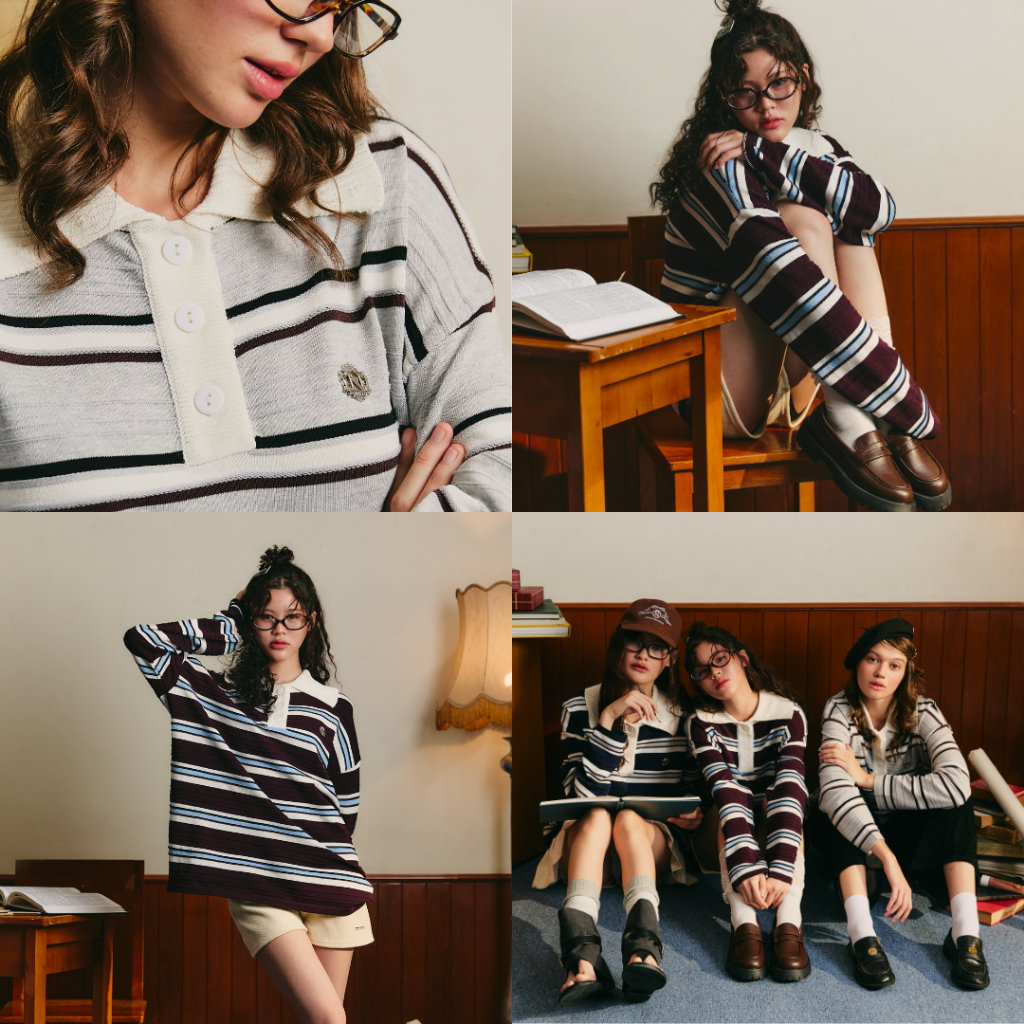 Nineties Design : Class Of Nineties Polo Sweater  เสื้อสเวตเตอร์ ไหมพรม รุ่น Anatasia