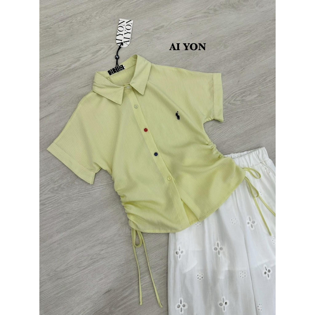 Aiyon Set เสื้อเชิ้ตแขนสั้น+ขายาวฉลุ - รูปที่ 2
