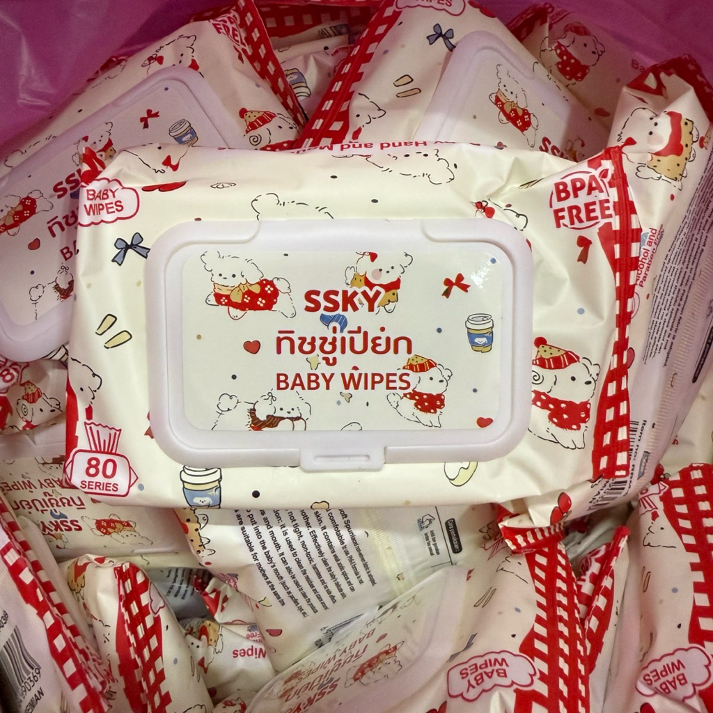 ทิชชู่เปียก BABY WIPES 80 แผ่น 5 บาท ลายสุนัข