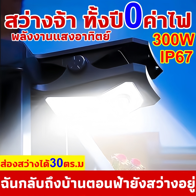 【รับประกัน50ปี】ใหม่ ไฟโซล่าเซลล์แบบหนีบ มีระบบเซ็นเซอร์ คนเดินผ่านไฟสว่าง SMD28ดวง กันน้ำIP67 ป้องกันฟ้าผ่า โคมไฟสนาม