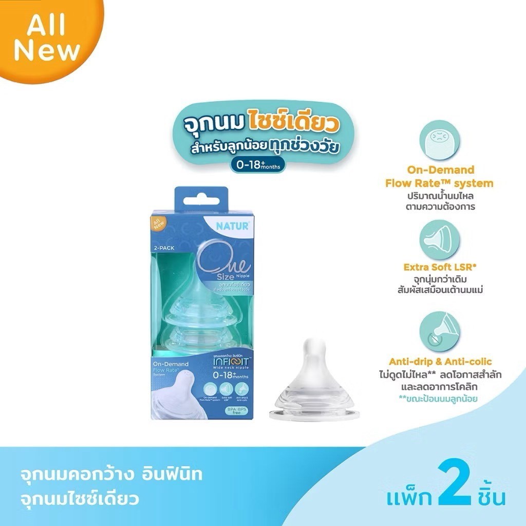 เนเจอร์จุกนมรุ่นOne-Sizeอินฟินิท แพ็คคู่