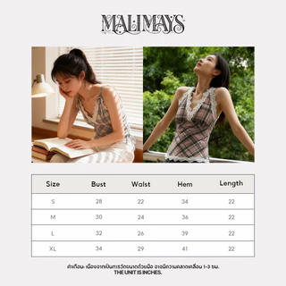 MALIMAYS Hunny Top เสื้อคล้องคอสก็อตแต่งลูกไม้ ma_b01