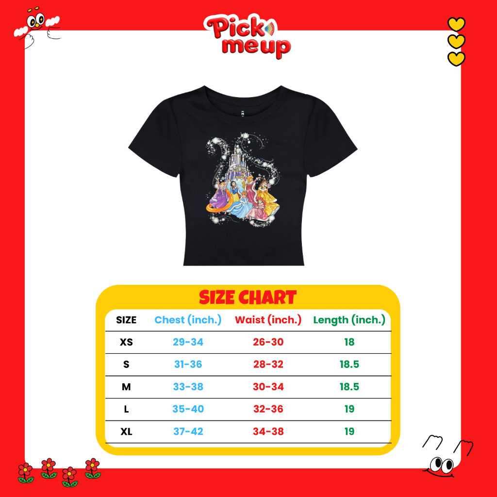PickMeUp เสื้อทรง Baby Tee พิมพ์ลาย Princess Chrismas ลิขสิทธิ์ Disney ราคา ถูกที่สุด ดีลบีเคเค แกลเลอรีภาพที่ 2