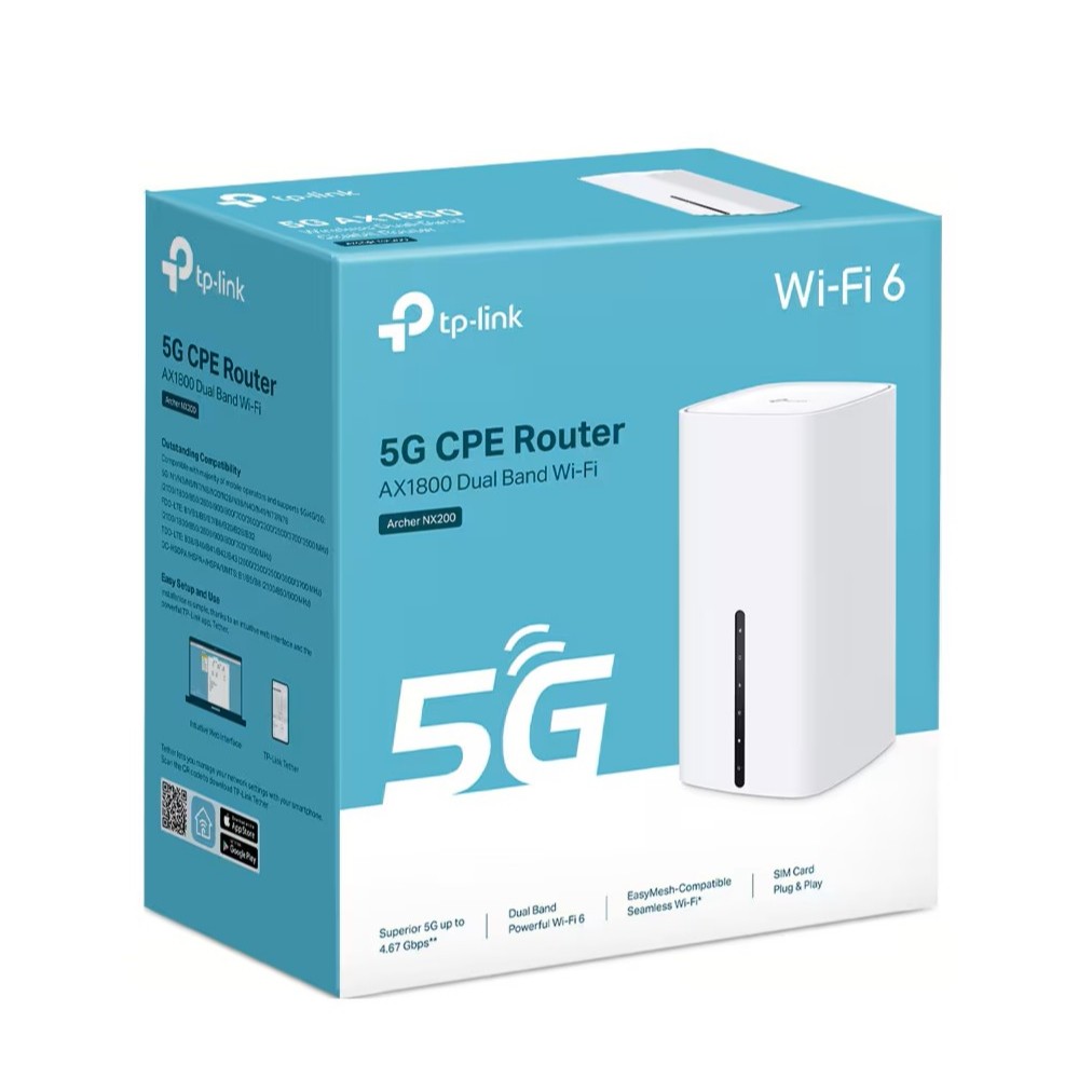 TP-LINK Archer NX200 5G AX1800 Wireless Dual-Band Gigabit Router (เราเตอร์ใส่Sim)
