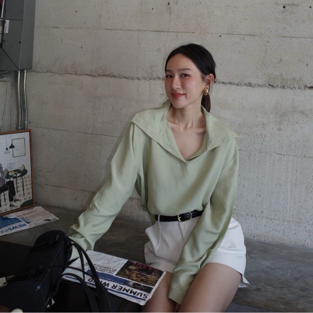 ส่งต่อ_แบรนด์knockknock - COLLAR BLOUSE