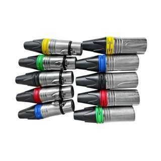 🔥✅ปลั๊ก XLR ตัวผู้ 💥เมีย 3ขา รุ่นคาดสี ท้ายยาง แคนนอนตัวเมีย…