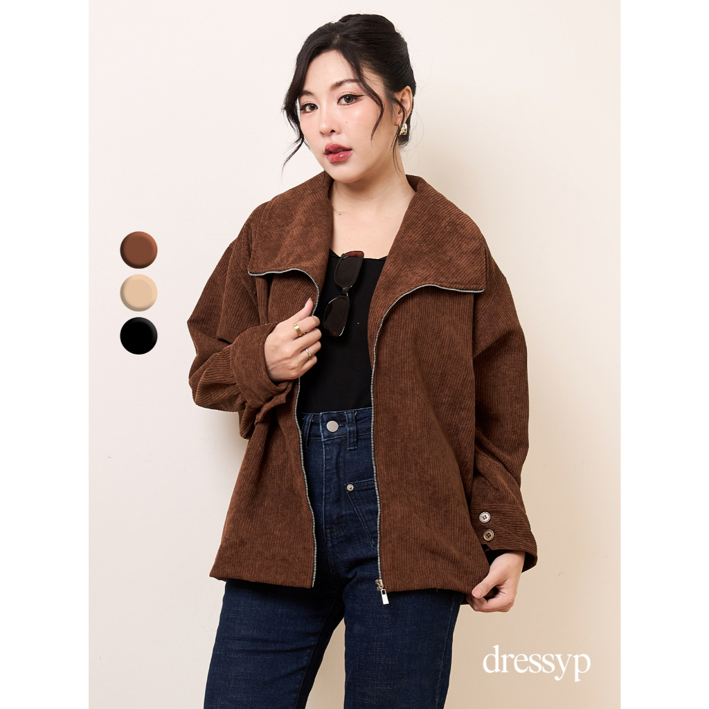 dressyp - Classic Cord Jacket เสื้อแจ็คเก็ตแขนยาว ผ้าลูกฟูก ดีเทลปกสุดคลาสสิค DP358