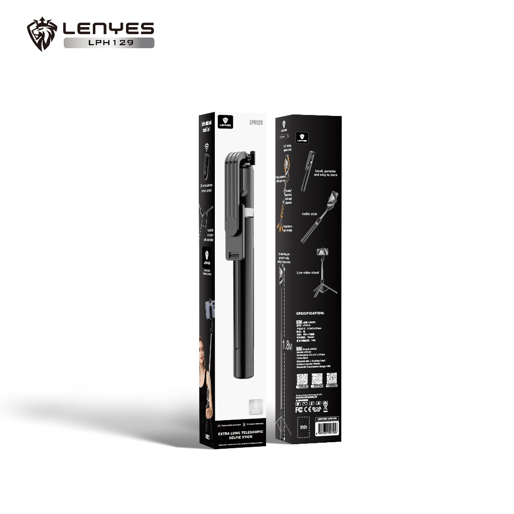 [NEW] Lenyes LPH129 ไม้เซลฟี่อเนกประสงค์ แบบเสริมความแข็งแรง มัลติฟังก์ชั่น