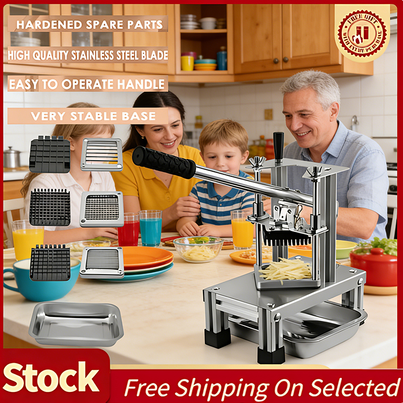 เครื่องหั่นผักผลไม้ Commercial ตั้งโต๊ะ 304 สแตนเลส หั่นลูกเต๋า ขนาด 1/4″, 3/8″, 1/2″ อัตโนมัติ สำหรับร้านสลัด ส้มตำ ผลไ