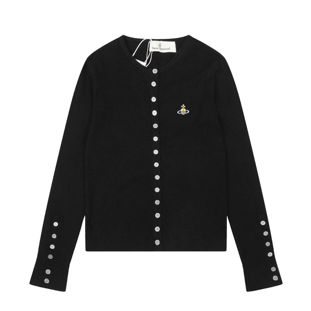 PP141 เสื้อ cardigan วิเวียน ปักlogo ที่อก รุ่นกระดุม