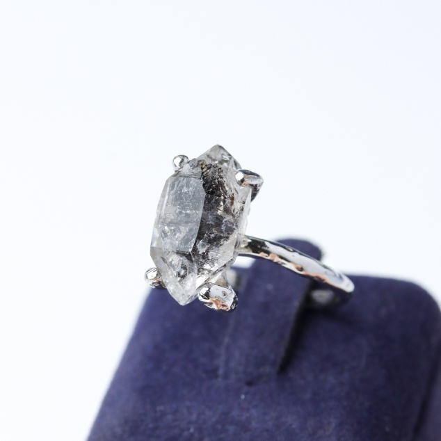 LUCYSUMMER Little Queen พลอย Herkimer Diamond แหวนเงินแท้ Silver 925