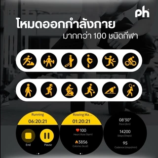 PureHealth Life Hr6 หน้าจอ amoled นาฬิกาวัดความดัน ไขมัน น้ำตาลในเลือด กรดยูริค รับสายโทรออก พร้อมระบบ SOS