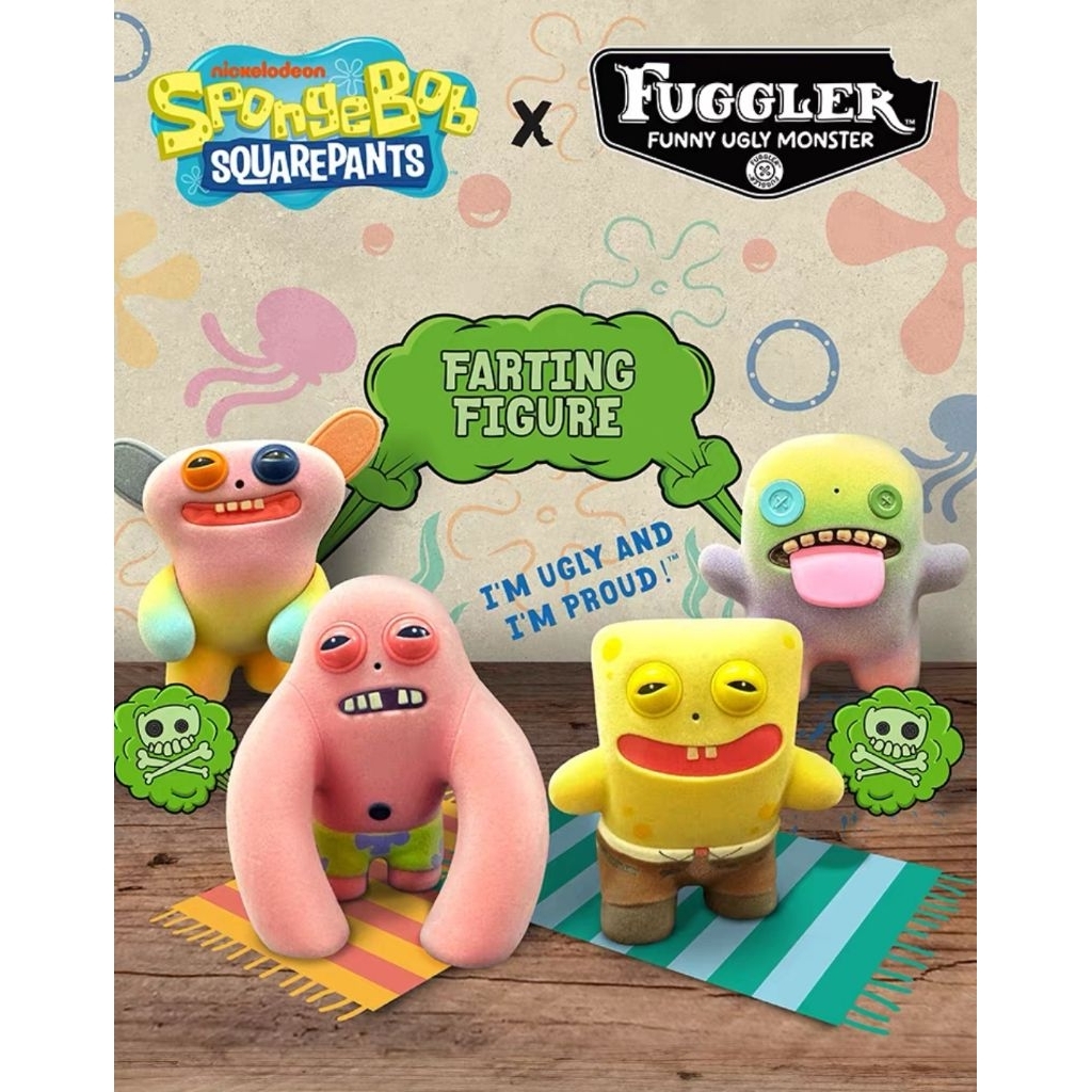 Fuggler The Fart Figure SpongeBob ນ້ອງຕົດ (Fart) ຂອງຫຼິ້ນຟິກເກີ ພ້ອມສົ່ງ (ເລືອກຕົວໄດ້)