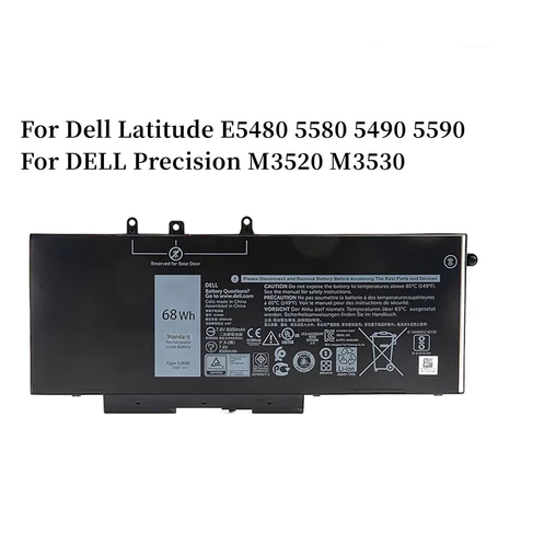 7.6V 68WH GJKNX Laptop Battery For Dell Latitude E5480 5580 5490 5590 For DELL Precision M3520 M3530