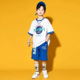 Beryl kids🌸ชุดการแสดงเด็ก🎀ชุดเด็กแฟชั่นสองชิ้น เชียร์ลีดเดอร์สำหรับเด็กชายและเด็กหญิง สไตล์เกาหลี เต้นฮิปฮอป เท่สุด
