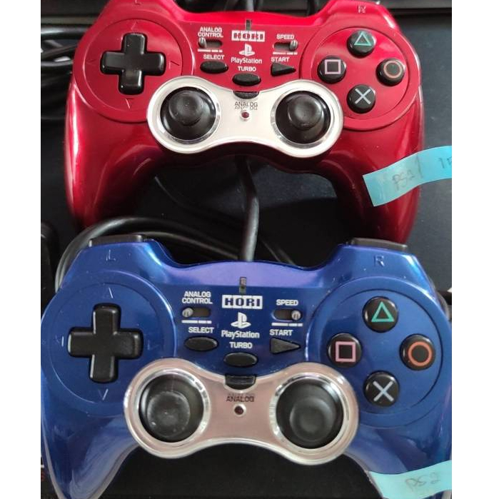 จอย Joy Playstation PS2 สีแดง/สีน้ำเงิน งาน Hori แท้ ***มือ 2 ร้านเล่นเองขายเองตามสภาพ ใช้งานได้ส่งจ
