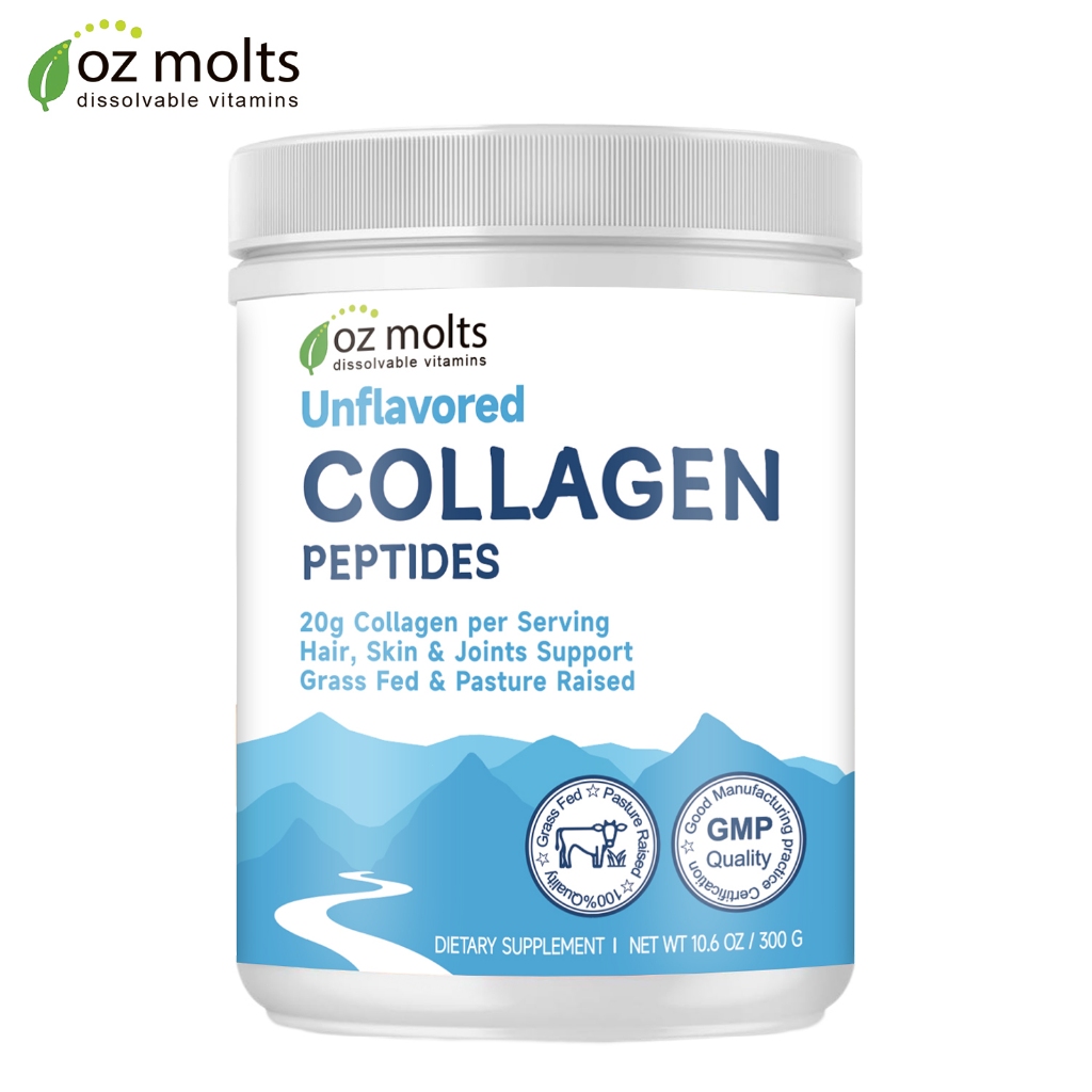 Ozmolts Collagen Powder with Vitamin C คอลลาเจน อาหารเสริม เสริมสร้างกระดูก สุขภาพผิว Unflavored 300g