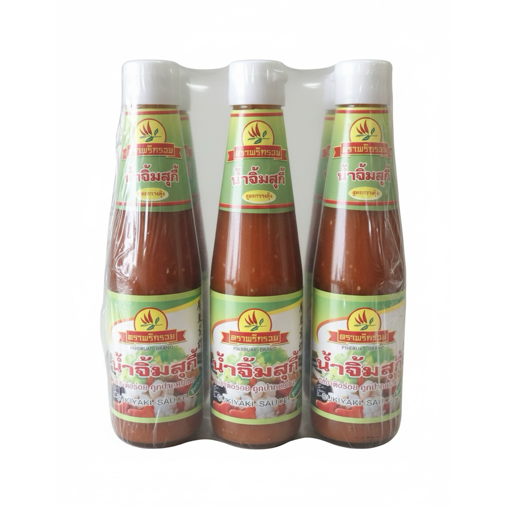 (แพ็ค6ขวด) 🌶️ น้ำจิ้มพริกรวย 320g  น้ำจิ้มสุกี้ หมูกระทะ ของแท้จากภูทับเบิก
