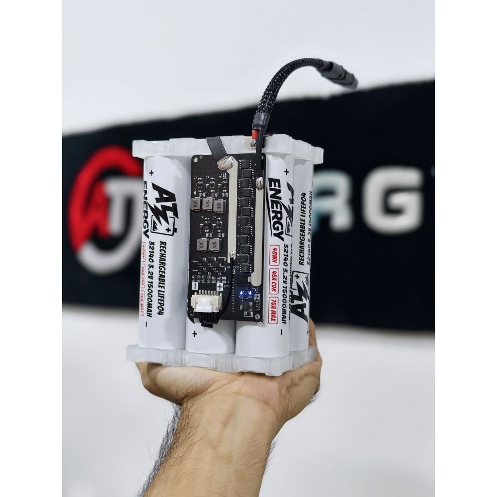 แบตเตอรี่ฟอตฟเฟต 32140 6S 19.2-21.9V 15000mAh BMS 30A+active balance 1.5A