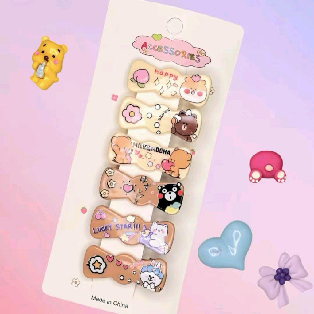 กิ๊บติดผมเกาหลีแบบหนีบ 12แผง 1แผง 6ชิ้น ราคาต่อ 12แผง