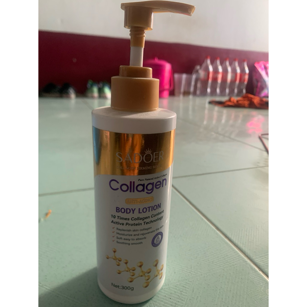 เซ็ตโลชั่น SADOER คอลลาเจนทองคำและ AHA วิตามินซี ผิวขาวกระจ่างใส ขนาด 300 มล. และ 500 มล.