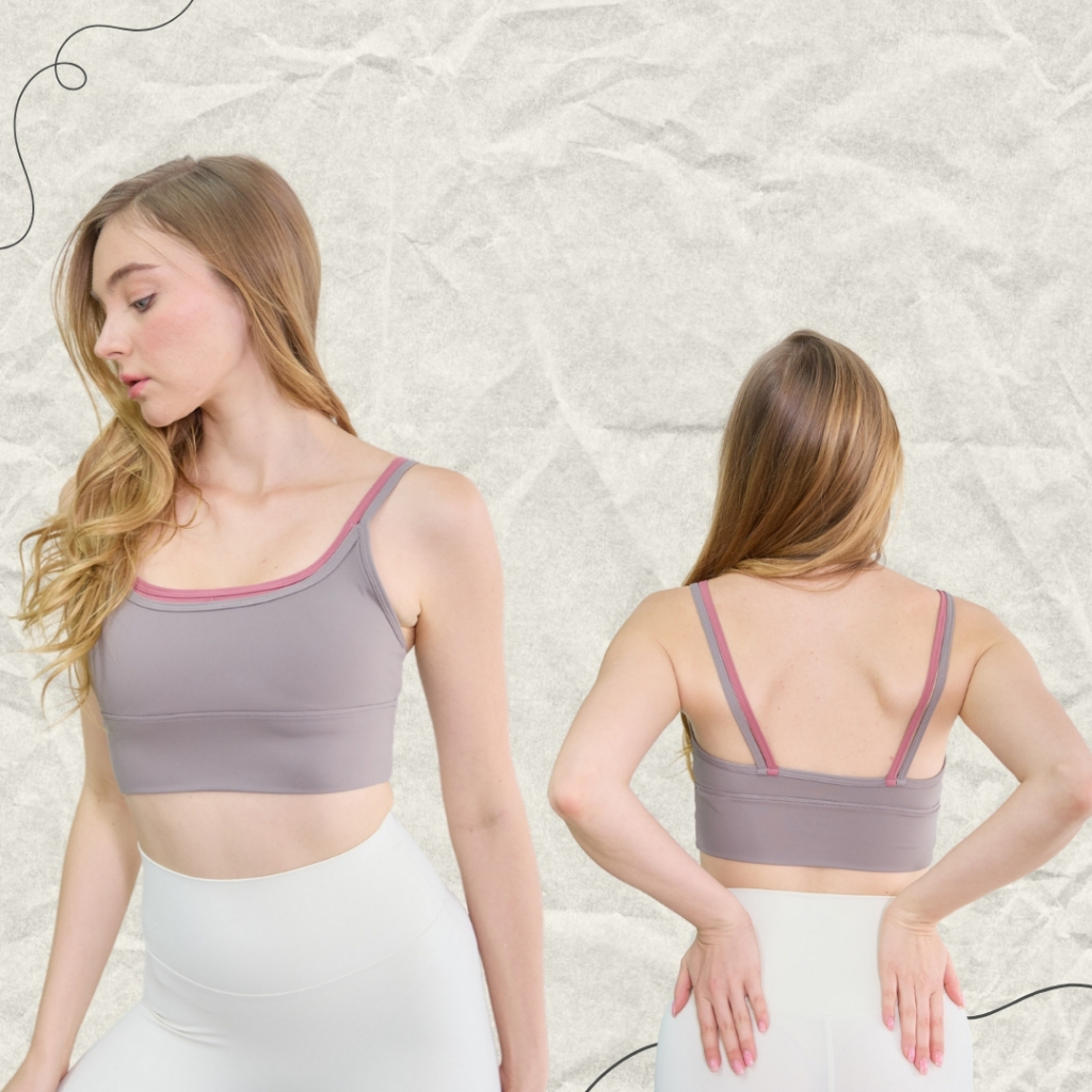 Riri Bra สปอร์ตบรา Two Tones สายเบิ้ลเล็ก Minimal but cute 7 สี  3 ไซส์ / พร้อมส่งจากไทย - รูปที่ 2