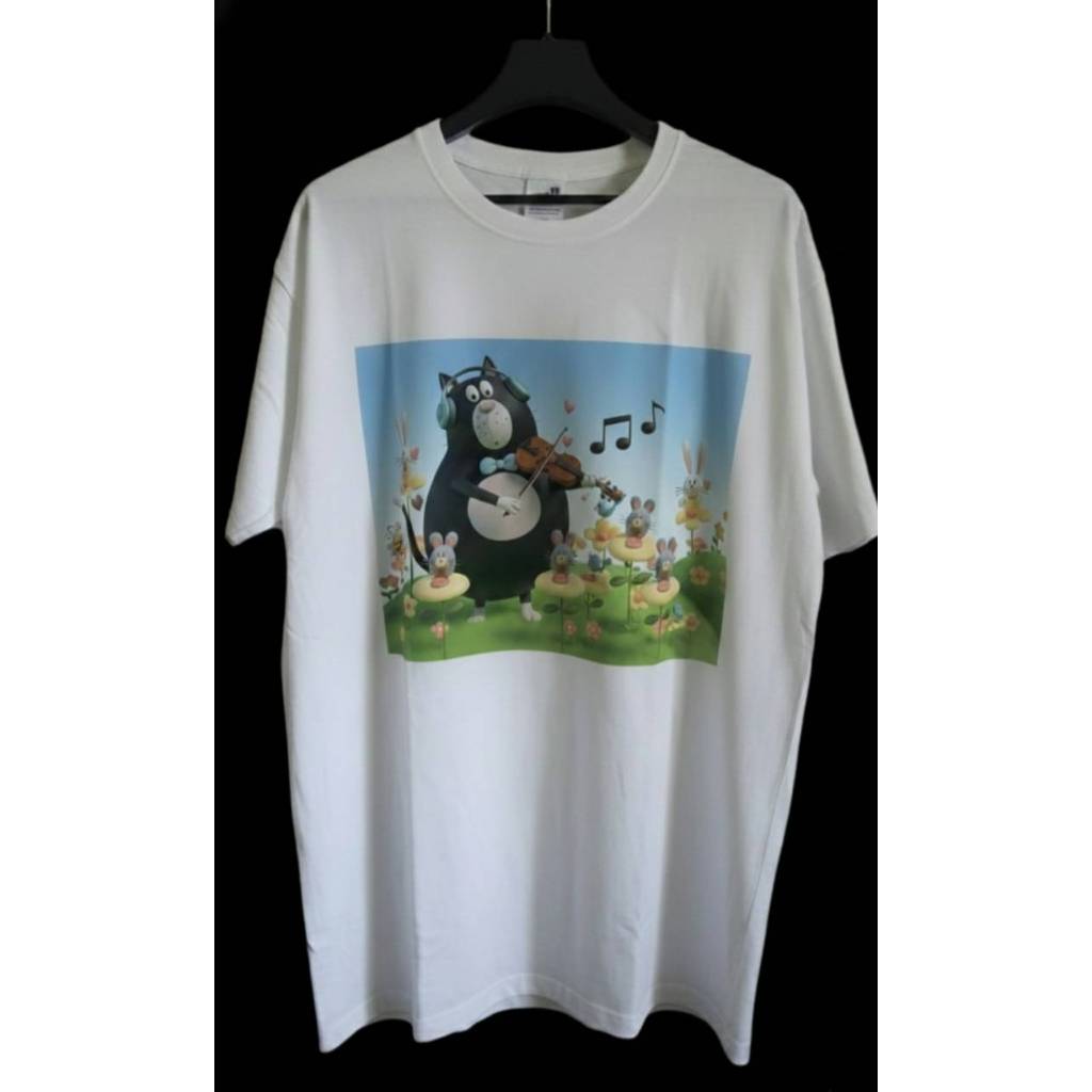 เสื้อยืดคอตตอนสกรีนลายการ์ตูนน่ารักๆ T-Shirt Cartoon Music Art Cotton 100% รหัสCT001 เนื้อผ้านิ่ม ใส