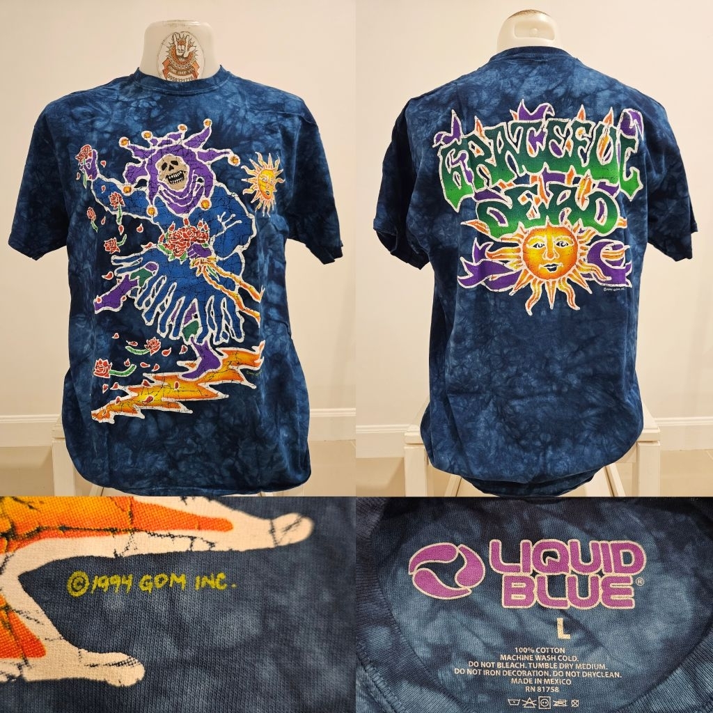 Liquid blue Grateful Dead OVP Vintage เสื้อมัดย้อม งานลิขสิทธิ์แท้ มือ1 ลิขขวิดบลู