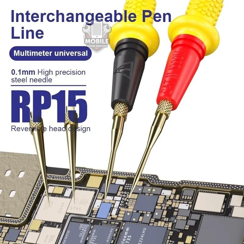 Mechanic RP15 1000v 20A สแตนเลสสตีลมัลติมิเตอร์ปากกาลวดเปลี่ยนเคล็ดลับ Universal Fine Point เข็ม Soft Test Probe