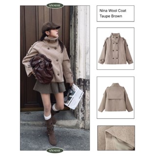KINDARARE - Nina Wool Coat | เสื้อโค้ทผ้าวูลกระดุมปิดคอ พร้อ…