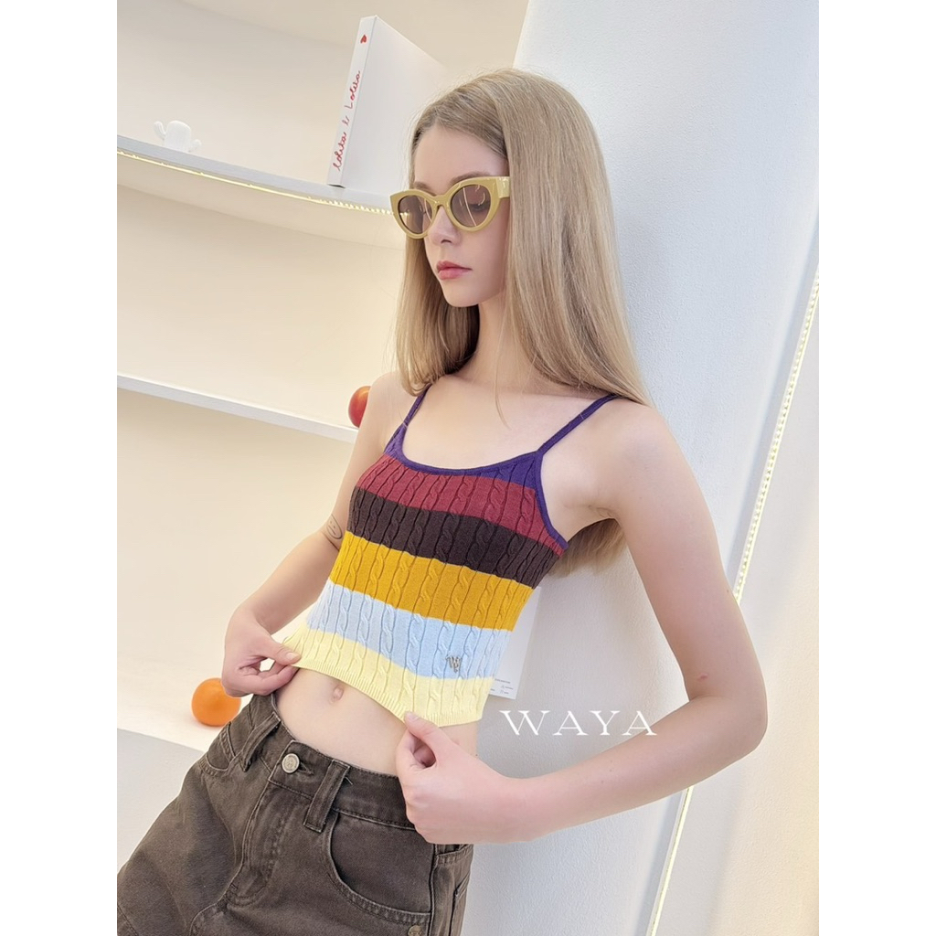 #Waya สายเดี่ยวสายใจ ตัวนี้เบยจ้า งานไหมพรมนำเข้าแต่งอะไหล่waya สวยยืดใส่สบาย