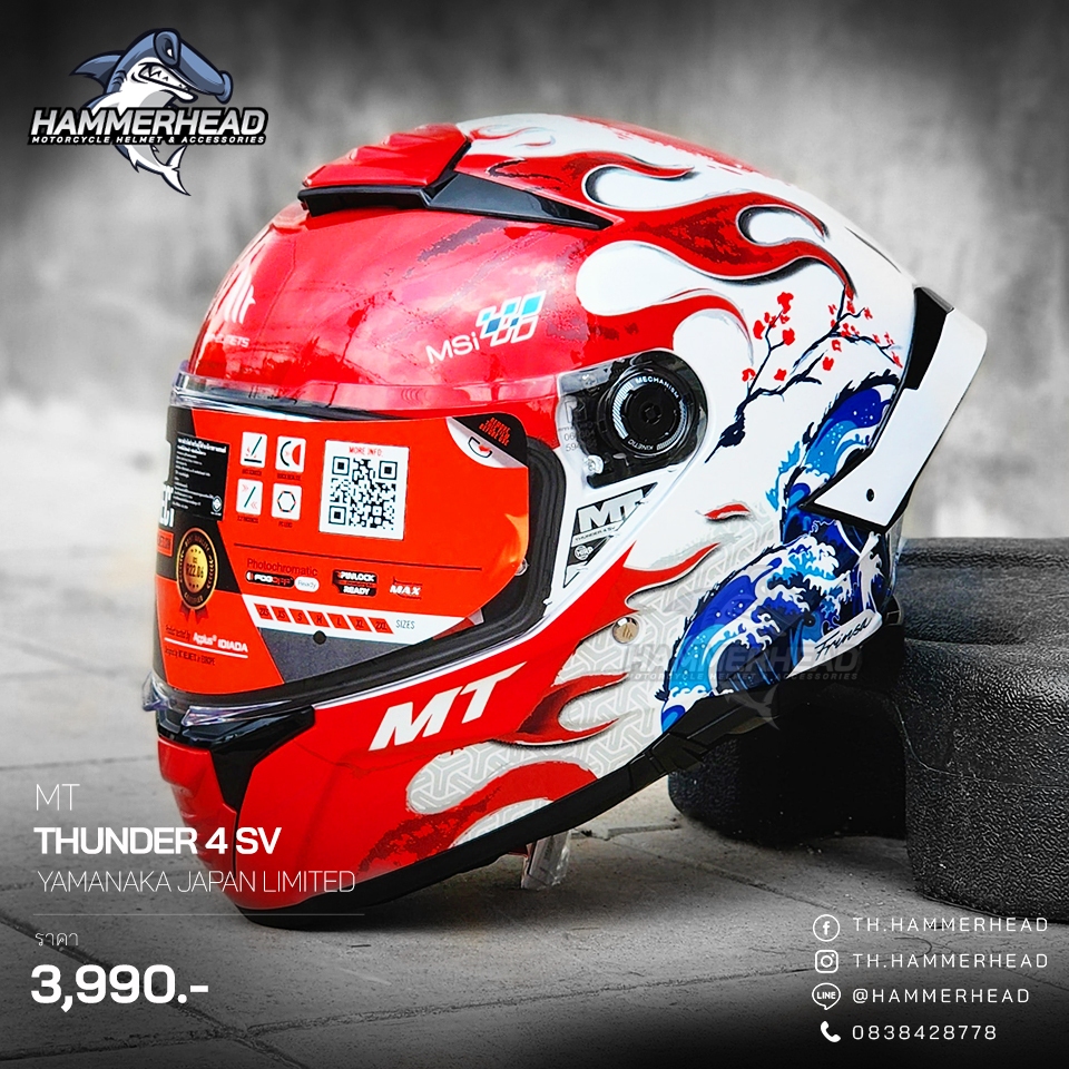 (ส่งด่วน) MT THUNDER 4 SV หมวกกันน็อคยอดฮิตรุ่นใหม่ สัญชาติ สเปน มาตรฐานใหม่ล่าสุด ECE22.06